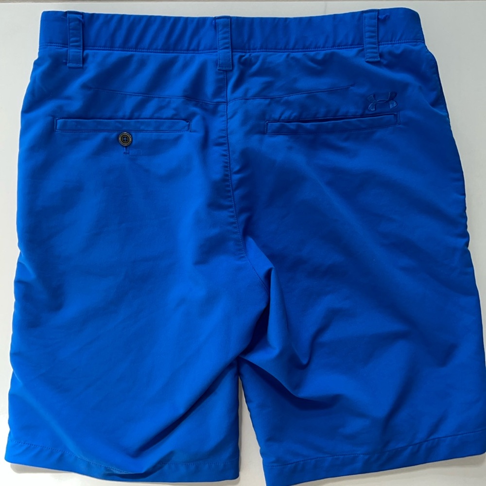 Under Armour Royal Blue Loose Fit Flat Front Shorts Size 32 - Picture 4 of 4